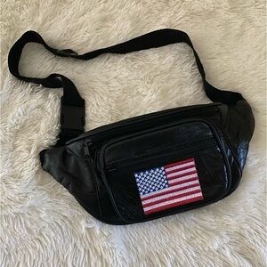 American Flag Patchwork Lambskin Funny Pack